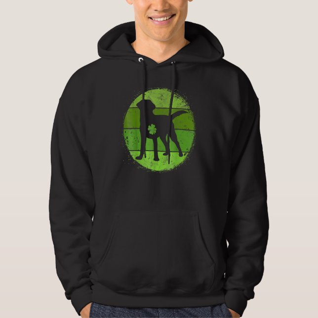Circular Labrador Irish Shamrock Hund St Patrick S Hoodie (Framsida)