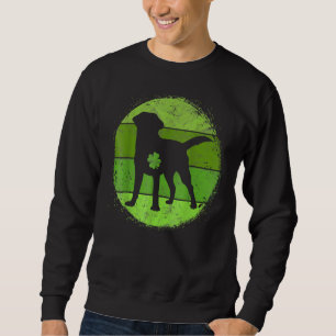 Circular Labrador Irish Shamrock Hund St Patrick's Lång Ärmad Tröja