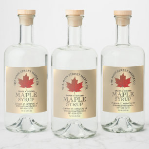 Circular Logotyp Maple Syrup-etikett på Guld Spritflaskor Etikett
