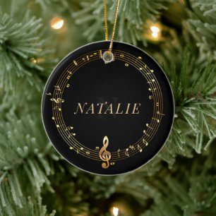 Circular Music Ceramic Ornament