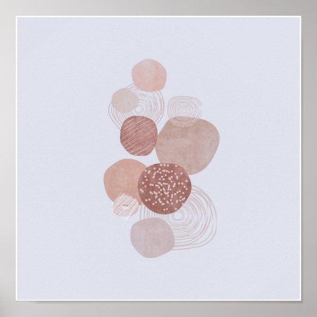 Circular Organic Simple Boho Teckning Boho Chic Poster (Framsidan)