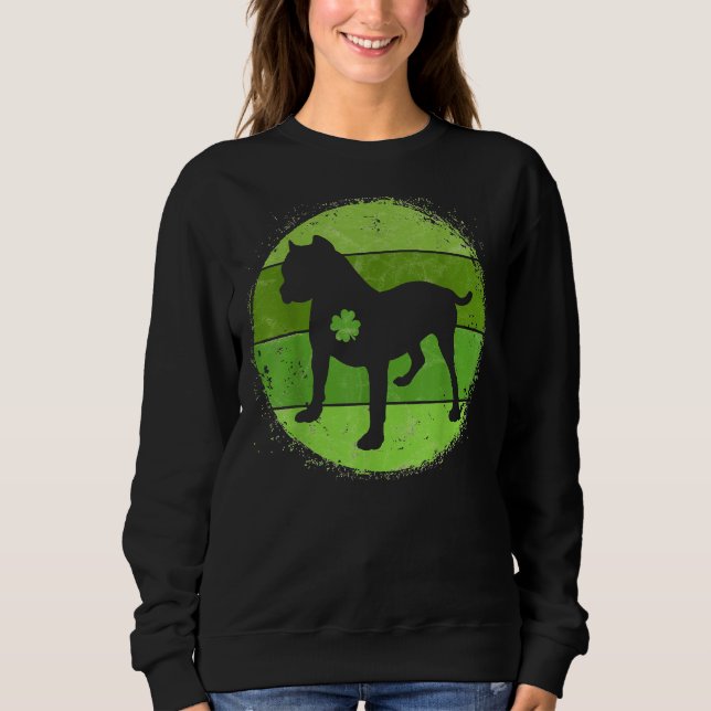 Circular Pitbull Irish Shamrock Hund St Patricks D T Shirt (Framsida)
