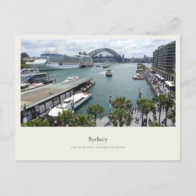 Circular Quay och Sydney Harbour Bridge Vykort (Framsida)