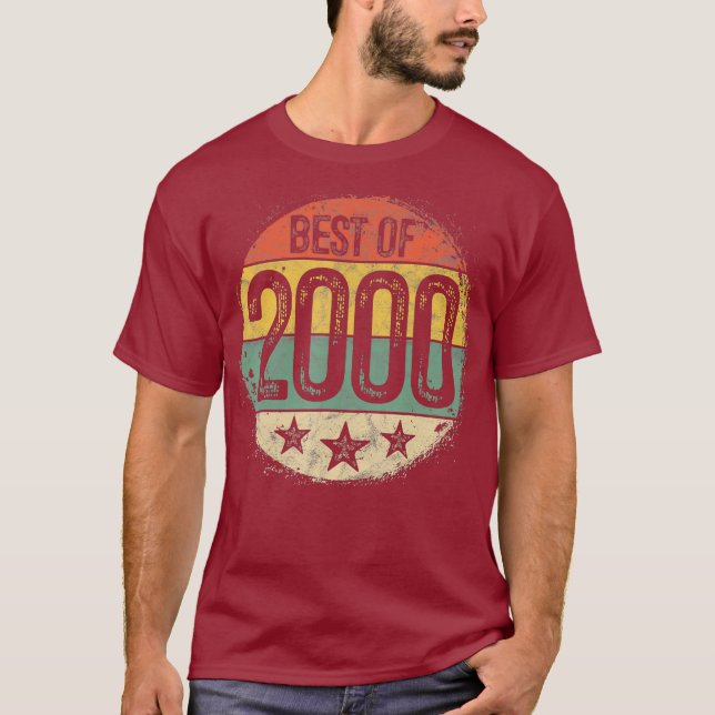 Circular Retro Best of 2000 20th Birthday Gift T Shirt (Framsida)