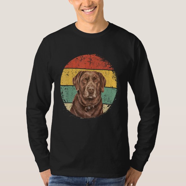 Circular Retro Labrador Owner Golden Svart lab Da T Shirt (Framsida)