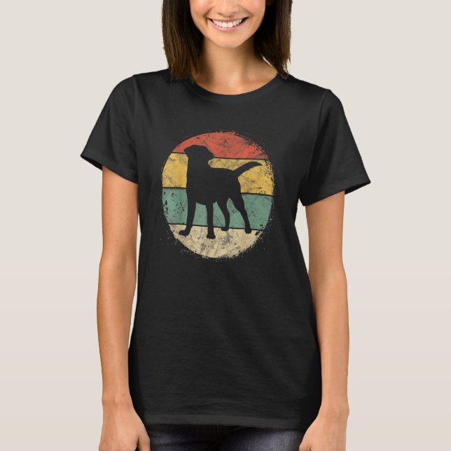 Circular Retro Labrador Owner Golden Svart lab Pap T Shirt (Framsida)