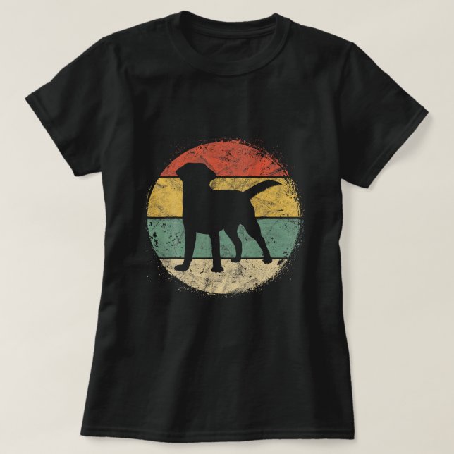 Circular Retro Labrador Owner T Golden Svart lab D Shirt (Design framsida)