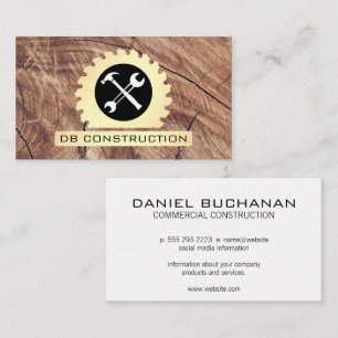 Circular Saw Hammer Wrench Trä Visitkort