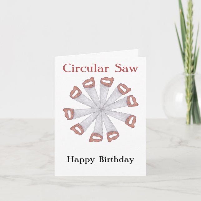"Circular Saw"-träfödelsedagskort Kort (Framsida)