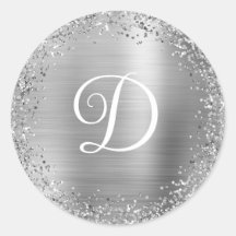 Circular Silver Glitter och Foil Monogram