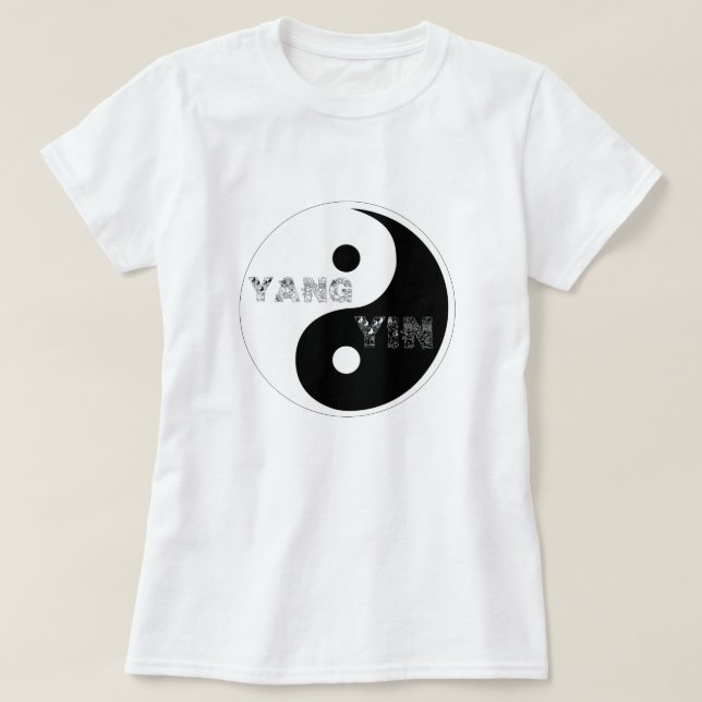Circular Taijitu Yin och Yang symbol på vitt Tröja (Design framsida)