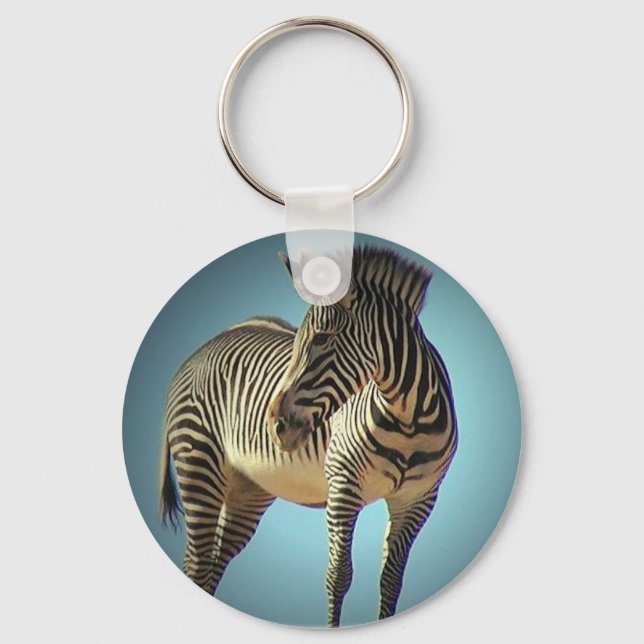 Circular Zebra Keychain Nyckelring (Framsida)