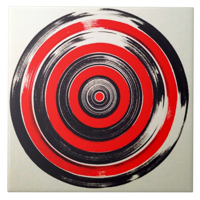 circulos  rojos y negros kakelplatta (Framsidan)