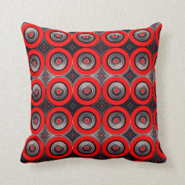 Circulos  Rojos y Negros - Throw Pillow Kudde