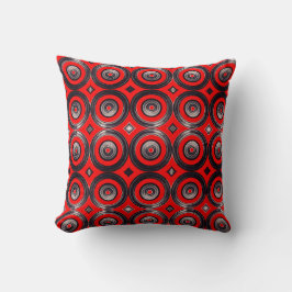 Circulos  Rojos y Negros - Throw Pillow Kudde