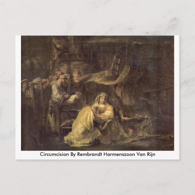 Circumcision by Rembrandt Harmenszoon Van Rijn Vykort (Framsida)