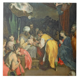 Circumcisionen av Kristus, 1590 (olja på kanfas) Kakelplatta