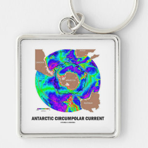 Circumpolar ström för Antarctic (havströmkartan Fyrkantig Silverfärgad Nyckelring