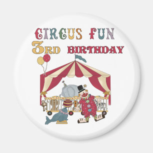 Circus 3:e födelsedagskjortor och gåvor magnet
