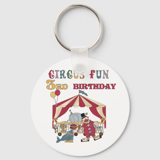 Circus 3:e födelsedagskjortor och gåvor nyckelring (Framsida)