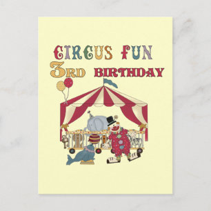Circus 3:e födelsedagskjortor och gåvor vykort
