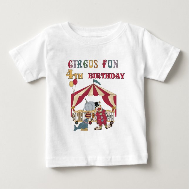 Circus 4e födelsedagen Tshirts och Gifts (Framsida)