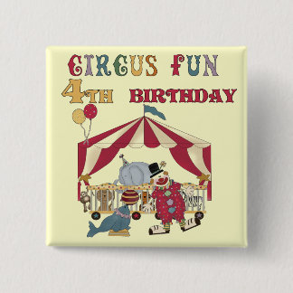 Circus 4e födelsedagen Tshirts och Gifts Knapp