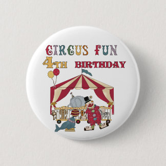 Circus 4e födelsedagen Tshirts och Gifts Knapp