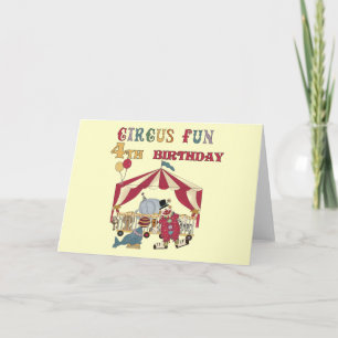 Circus 4e födelsedagen Tshirts och Gifts Kort