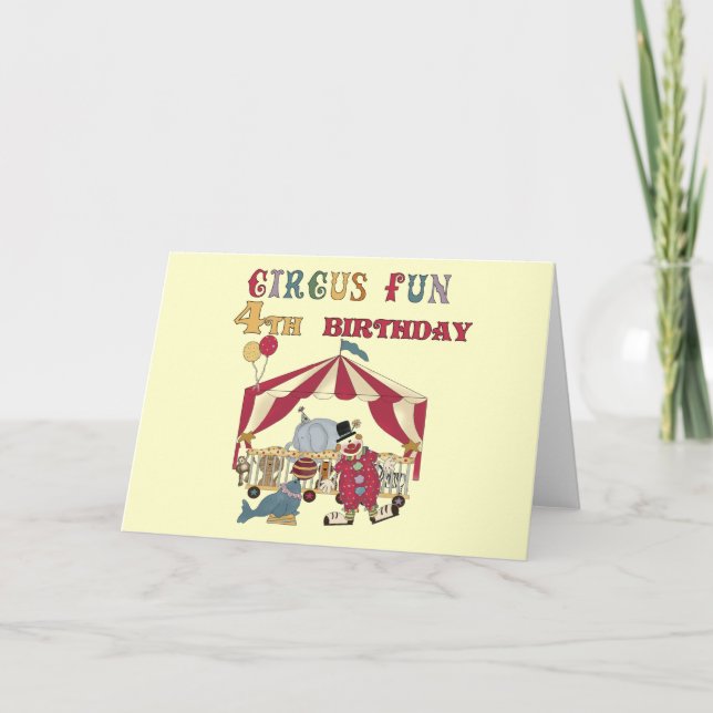 Circus 4e födelsedagen Tshirts och Gifts Kort (Framsida)