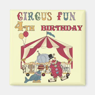 Circus 4e födelsedagen Tshirts och Gifts Magnet