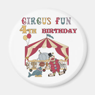 Circus 4e födelsedagen Tshirts och Gifts Magnet
