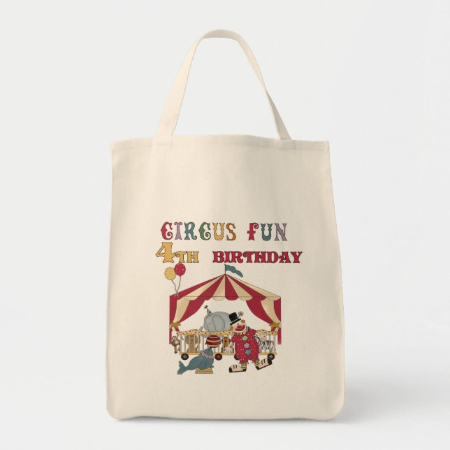 Circus 4e födelsedagen Tshirts och Gifts Tygkasse (Framsidan)