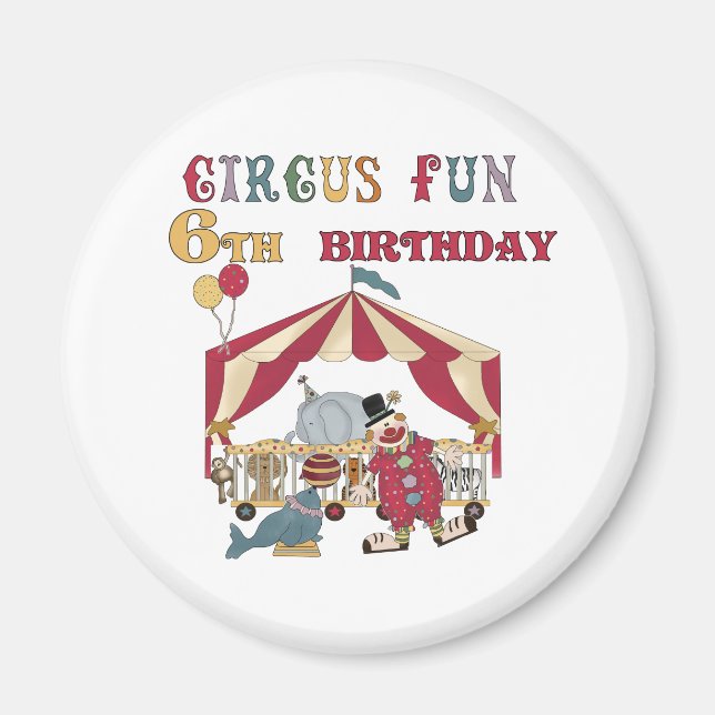 Circus 6e Birthday Magnet (Framsidan)