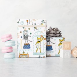 Circus Animal Performers Wrapping Papper Presentpapper