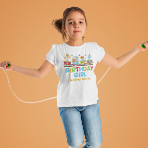 Circus Animal Tåg Cute Anpassningsbar Birthday Gir T Shirt