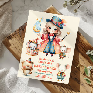 Circus Animals Baby Shower Inbjudningar