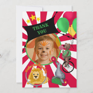 Circus Animals Kids Flata tackkort Tack Kort