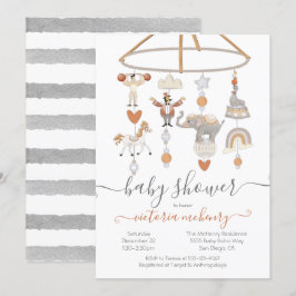 Circus Animals Mobile Baby Shower Inbjudningar