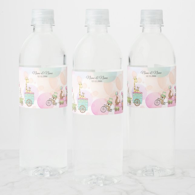 Circus Animals-Vattenflaska, etikett (Flaskor)