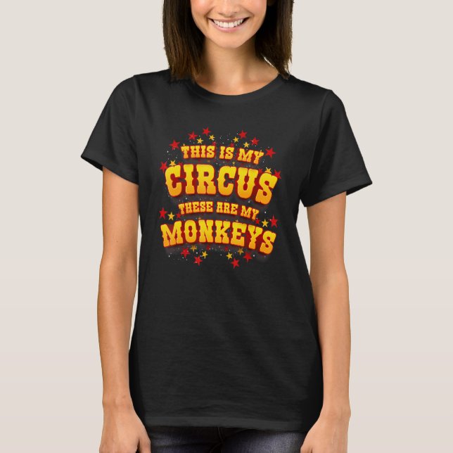 Circus Artist Monkey Costume Carnival Party Carnie T Shirt (Framsida)
