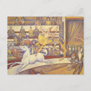 Circus av Georges Seurat, Vintage Pointillism Art Vykort