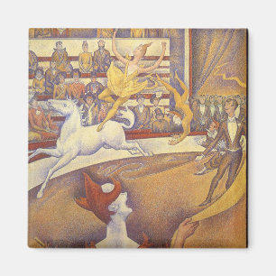 Circus av Georges Seurat, Vintage Pointillism Magnet