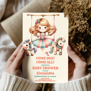 Circus Baby Shower Inbjudningar