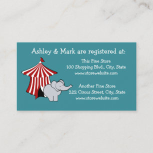 Circus Baby Shower-register Tilläggskort