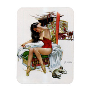Circus Beauty Vintage Art jul Pin-Up Girl Magnet