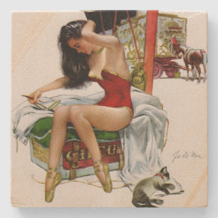 Circus Beauty Vintage Art jul Pin-Up Girl Stenunderlägg