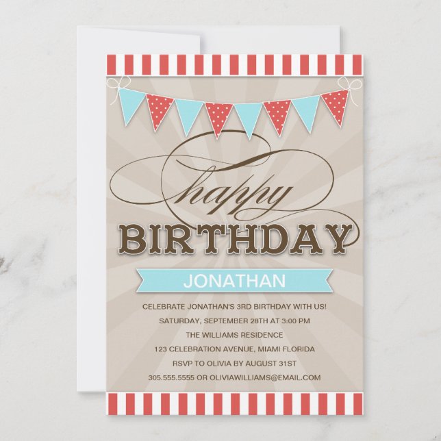 CIRCUS BIRTHDAY | BARNS BIRTHDAY-INBJUDER INBJUDNINGAR (Framsida)