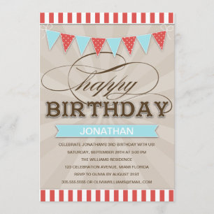 CIRCUS BIRTHDAY BARNS BIRTHDAY-INBJUDER INBJUDNINGAR