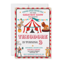 Circus Birthday Invitation - Vintage Big Top Party